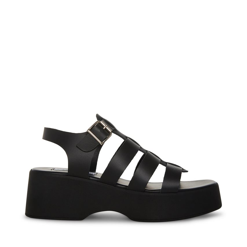 Sandalias de Plataforma Steve Madden Sarai Cuero Mujer Negras | ES GB948S